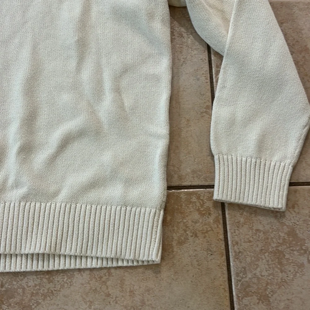 Goodthreads‎ Cotton Fold Over Collar Sweater Cream, Sz XL